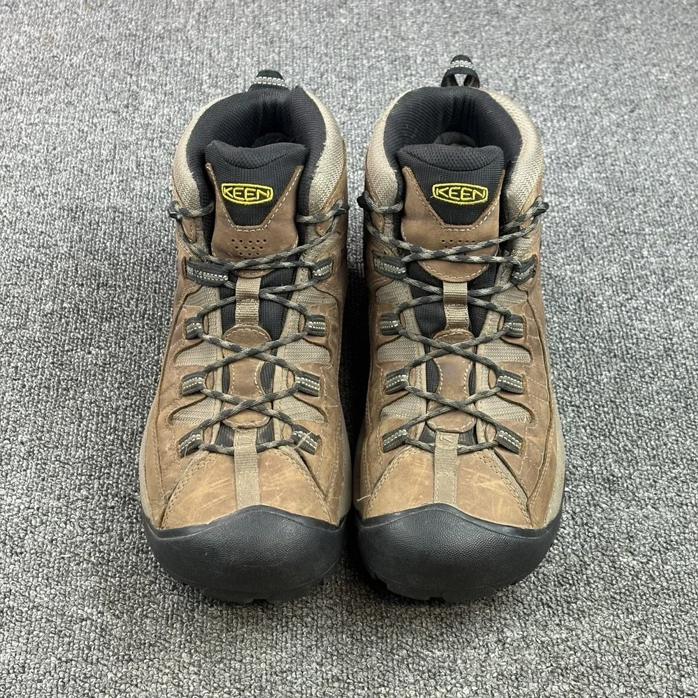 KEEN Targhee II Mid Waterproof Hiking Boots Brown Leather Mens 13 1008418